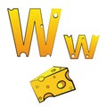 W, swiss vector Alphabet made of Cheese